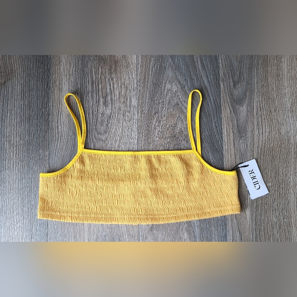 Cider yellow crop top size xl NWT